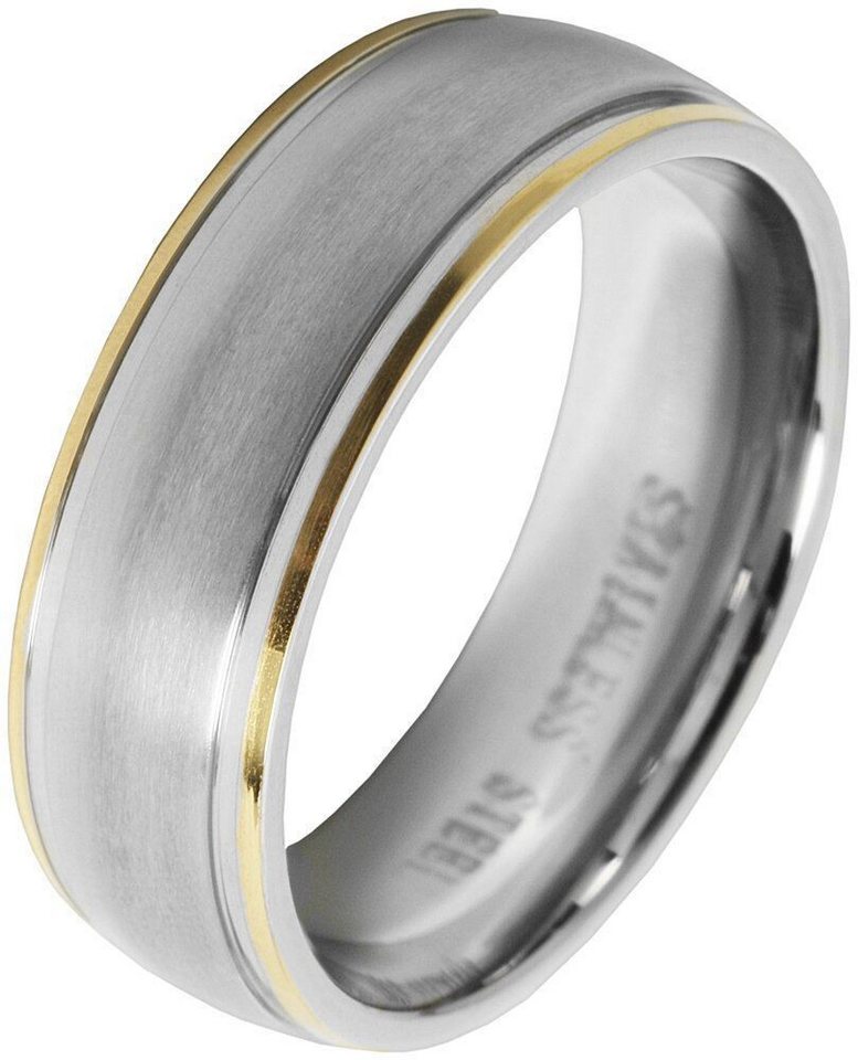 AKZENT Partnerring Unpretentious aus Edelstahl, bicolor, Gr. 60 - 68 (Einzeln), Herren Ring von AKZENT