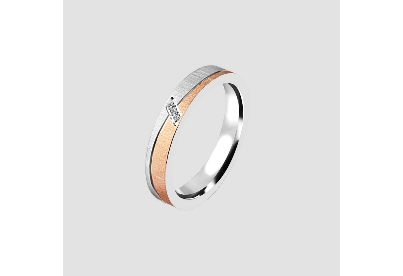 AKZENT Partnerring Vision Highlight aus Edelstahl Similibesatz (silberfarben/ (Einzeln), Damen Ring von AKZENT