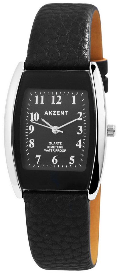 AKZENT Quarzuhr AK0401, Damenuhr Lederimitat von AKZENT