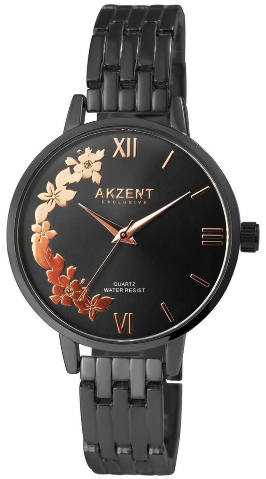 AKZENT Quarzuhr Warda Damen Armbanduhr mit Gliederband aus Metall von AKZENT