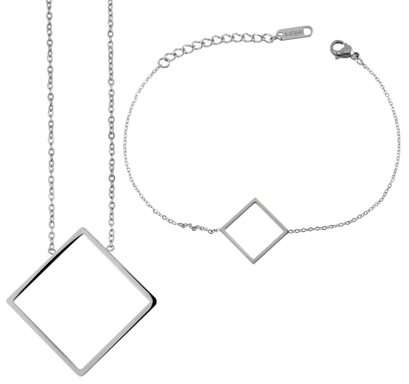 AKZENT Schmuckset Viviane Schmuckset Kette und Armband aus Edelstahl silberfarbig (Schmuckset, inkl. Schmuckbox), Damen Schmuckset von AKZENT