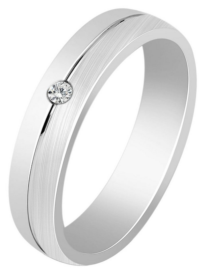 AKZENT Silberring Mariella 925/- Echt Silber rhodiniert silberfarben Zirkoniabesatz (Einzeln), Damen Ring von AKZENT