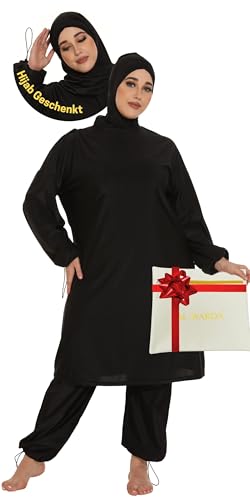 Burkini Damen Muslim Lang - Islamischer Badeanzug - 100% Blickdicht & Verdeckt die Körperform, Anti-Haft-Technologie von AL-WARDA