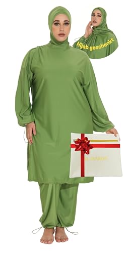 Burkini Damen Muslim Lang - Islamischer Badeanzug - 100% Blickdicht & Verdeckt die Körperform, Anti-Haft-Technologie von AL-WARDA