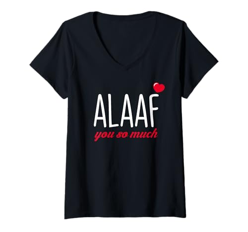 Damen ALAAF YOU SO MUCH - Herz Köln Kölle Fastelovend Karneval T-Shirt mit V-Ausschnitt von ALAAF YOU SO MUCH - Kölner Karnevalsoutfits