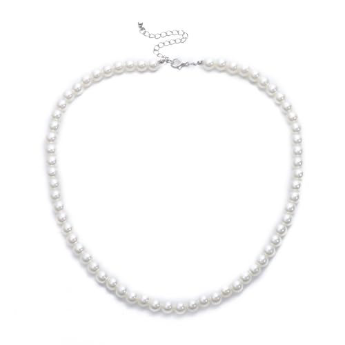 ALADDINLUX Schmuck für Männer und Frauen Einfache Perlenkette Retro Mode Imitation Perle Schlüsselbein Halskette weiblich Hochzeitstag Weihnachten Geburtstag Geschenk von ALADDINLUX