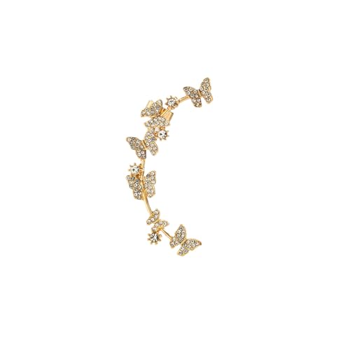 ALADDINLUX Süßer Wind Schmetterling voller Diamant Silhouette Ohrclip Ohrringe weibliche einzelne rechte Ohr Strass Ohr Knochen Clip Ohr Ornamente Hochzeitstag Weihnachten Geburtstag Geschenk von ALADDINLUX