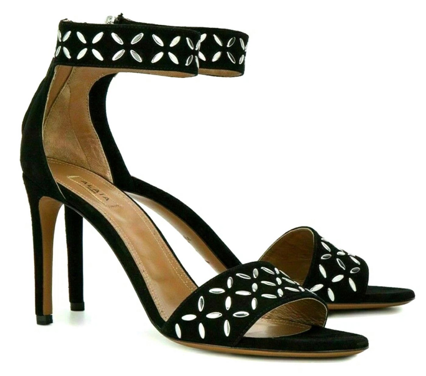 ALAÏA PARIS Samt Laser Cut Metal Hardware High Heel Pumps High-Heel-Sandalette In Alaïa-Kofferset inklusive Staubbeutel von ALAÏA PARIS