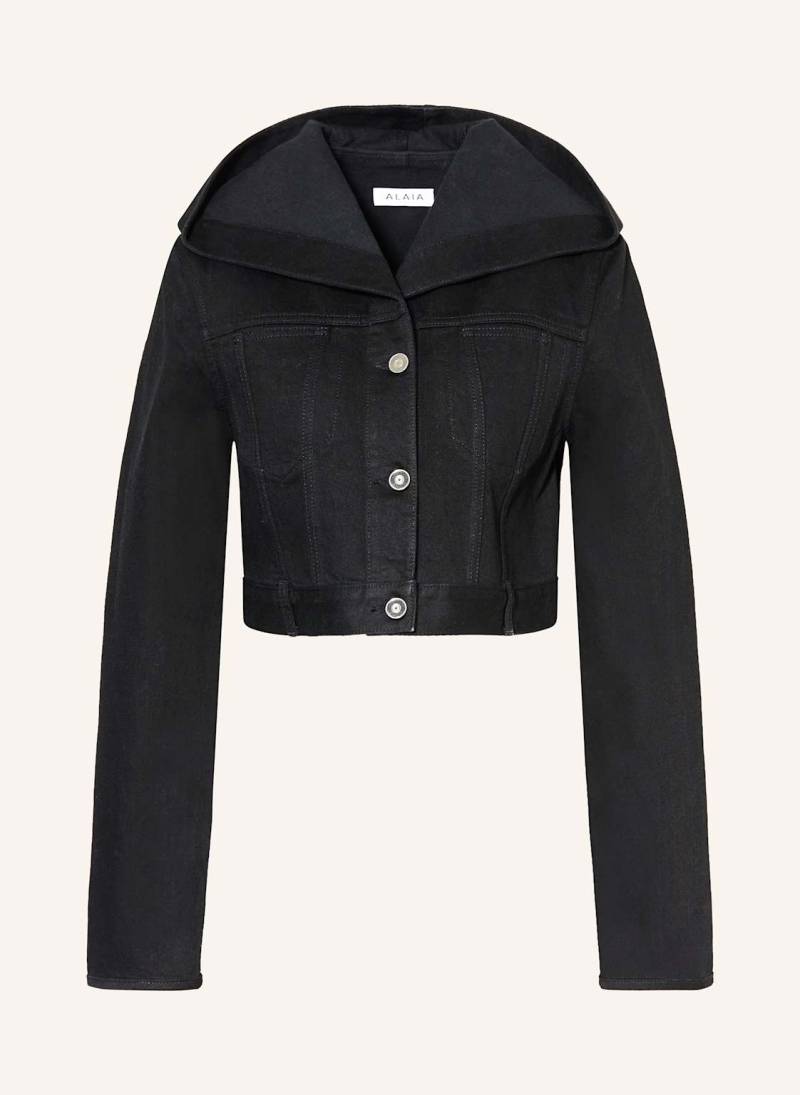 Alaïa Cropped-Jeansjacke schwarz von ALAÏA