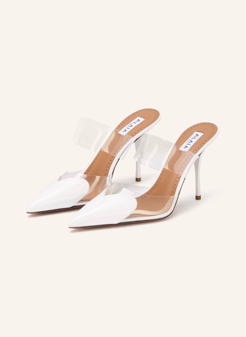 Alaïa Mules Le Cœur weiss von ALAÏA