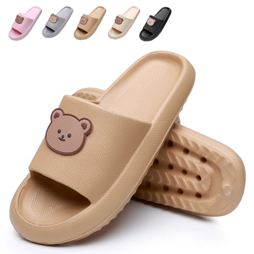 ALAIFU Badeschuhe Damen Herren Badepantoffeln Badelatschen Badeschlappen Wolken Hausschuh Schlappen Slippers Latschen Sommer Rutschfeste Garten Badelatschen Super Weich Rutschfest 40-41 Gelb von ALAIFU