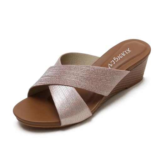 ALAIFU Bequem Sandals Damen Summer Pantoletten Absatz Peeptoes Damen Schlappen Damen Elegant Schicke Sandalen Plateau Zehenbereich Sandalen Violett 39 von ALAIFU