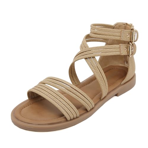 ALAIFU RöMersandalen Damen Bequem Sandals Damen Summer Pantoletten Schlappen Damen Elegant Schicke Sandalen Flach Riemchen Sandalen Damen von ALAIFU