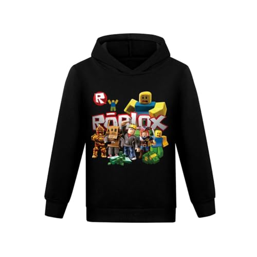 ALAMing Jungen langärmeliger Kapuzenpullover aus Baumwolle 6-7 Jahre Schwarz45 ALAMing Jungen langärmeliger Kapuzenpullover aus Baumwolle 6-7 Jahre Schwarz45 von ALAMing