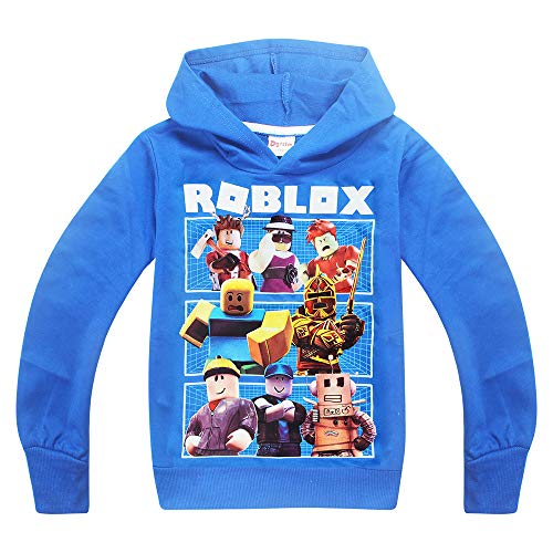 Jungen Kapuzenpullover, langärmelig, Baumwolle, Spiele Gr. 8- 9 Jahre, blau von ALAMing