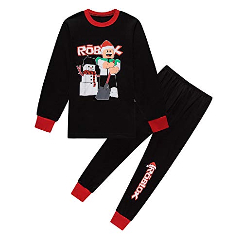 Pyjama-Set für Jungen, Winter, Herbst, Weihnachten,Schwarz,8-9 Jahre von ALAMing