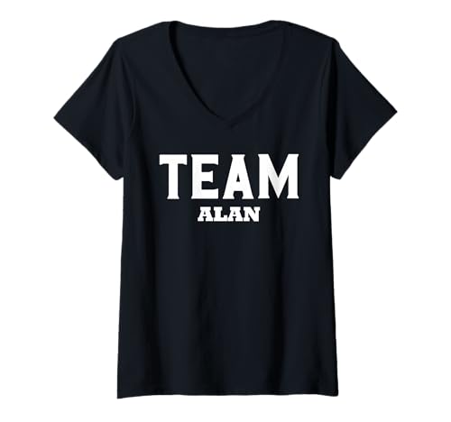 Damen Team Alan T Shirt Name Support Alan T-Shirt mit V-Ausschnitt Damen Team Alan T Shirt Name Support Alan T-Shirt mit V-Ausschnitt von ALAN Designs By AKOKAY