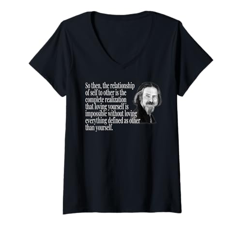 Damen LIEBEN SIE Sich SELBST Alan WATTS LIEBEN Alan WATTS T-Shirt mit V-Ausschnitt von ALAN WATTS DESIGN CO.