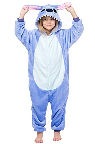 ALANTOP Kinder Pyjamas Cosplay Cartoon Tier Kapuzen Urlaub Onesies Overalls Fleece Nachtwäsche Kinder für 3-12 Jahre von ALANTOP