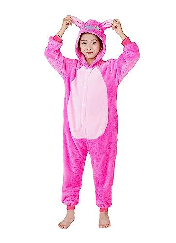 ALANTOP Kinder Pyjamas Cosplay Cartoon Tier Kapuzen Urlaub Onesies Overalls Fleece Nachtwäsche Kinder für 3-12 Jahre von ALANTOP