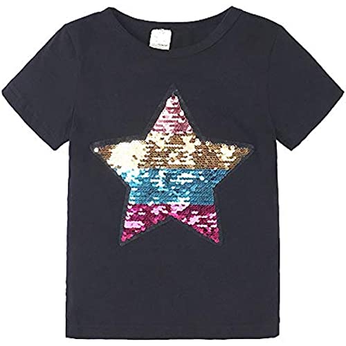 ALANTOP Kleinkind Kleine Kinder Baby Jungen Mädchen Magic Flip Pailletten T-Shirt Kurzarm Rundhals Pullover T-Shirts Tops im Alter von 2 bis 8 Jahren von ALANTOP