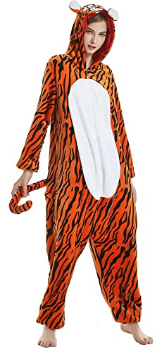 ALANTOP Unisex Erwachsene Onesie Pyjama Tier Einteiler Flanell Nachtwäsche Weihnachten Halloween Cosplay Kostüm Overall Verkleidung von ALANTOP