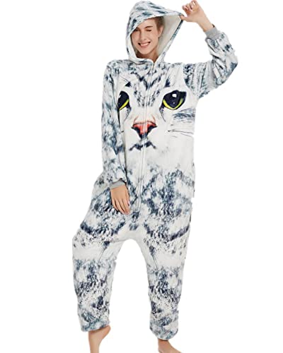 ALANTOP Unisex Erwachsene Onesie Pyjama Tier Einteiler Flanell Nachtwäsche Weihnachten Halloween Cosplay Kostüm Overall Verkleidung von ALANTOP