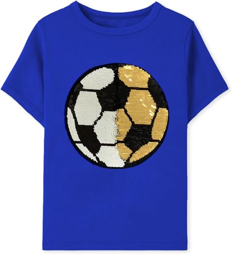 Kinder T-Shirt mit Glitzerfolie & magischem Farbwechsel | Atmungsaktives Sommer Top für Mädchen 2-8 Jahre | Fünfzackiger Stern Design Kurzarm Shirt von ALANTOP