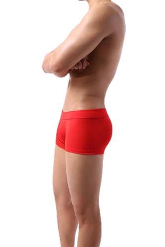 ALANZE Badehose Bademode Herren Strandshorts Badeshorts Badeanzug Gay Badeanzug Penistasche Herren Badeanzug Herrenbikini,Rot,XXL von ALANZE