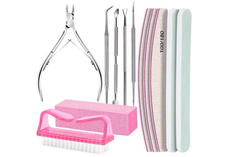 ALARA HOME Maniküre-Etui Maniküre Set Pediküre 12 Stücke Nagelfeilen Nagelknipser-Set, Rosa Nagelfeile Nagelknipser Nagelbürste von ALARA HOME