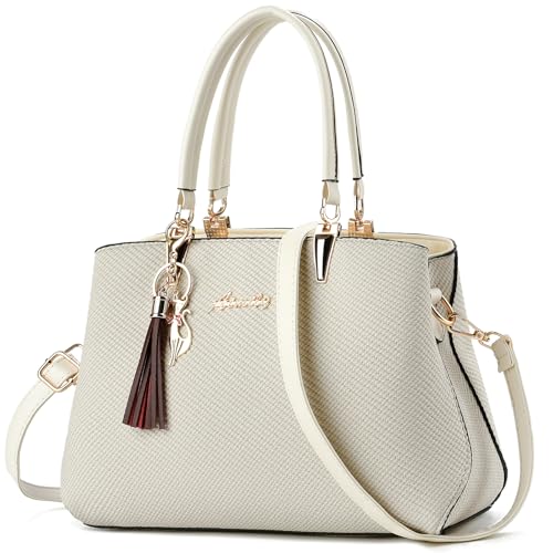 ALARION Damen-Geldbörsen und Handtaschen, Schultertasche, Designer-Umhängetasche, Kuriertasche, 1 cremegrau Bw von ALARION