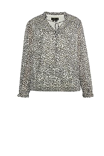 ALARY Damen Bluse mit Leo-Print 19528984-AL01, Weiss Mehrfarbig, M von ALARY