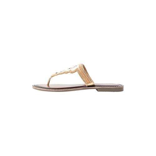 ALARY Damen Perlenstickerei Sandal, Orange Mehrfarbig, 36 EU von ALARY