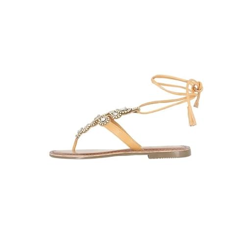 ALARY Damen Römersandale mit Steinbesatz Sandal, Kamel, 36 EU von ALARY