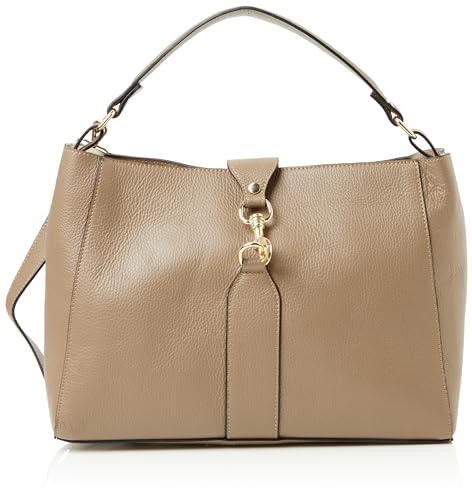 ALARY Women's Leder Damen Schultertasche, Beige von ALARY