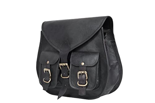 ALASKA EXPORTS - 13 Zoll Leder Geldbörse Frauen Umhängetasche Crossbody Satchel Damen Tote Reise Geldbörse Echtes Leder (10 X 13 X 4 ZOLL), Schwarz , 10 X 13 X 4 INCH von ALASKA EXPORTS