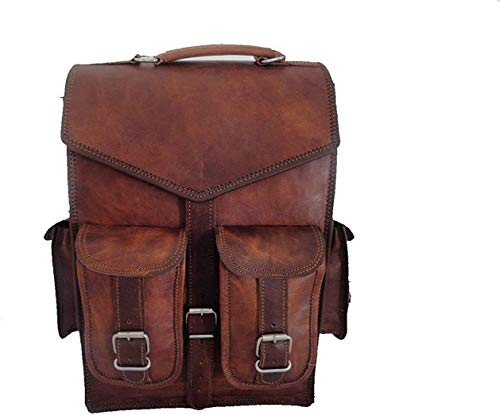 ALASKA EXPORTS- 15 Vintage Leder Herren Umhängetasche Schulter-Rucksack für Notebook Rucksack Sling für 2 in 1 Ziel von ALASKA EXPORTS