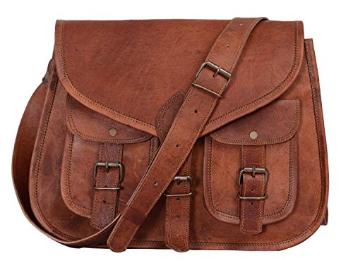 ALASKA EXPORTS - 35,6 cm Leder Geldbörse Damen Schultertasche Crossbody Satchel Damen Tragetasche Reise Geldbörse Echtleder, braun, 9 X 11 X 3.5 INCH von ALASKA EXPORTS