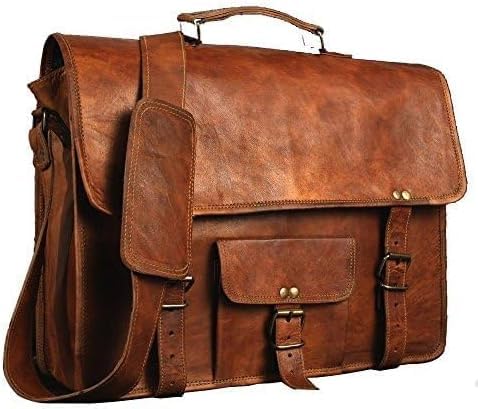 ALASKA EXPORTS Handgefertigte Herren-Handtasche aus echtem Leder im Vintage-Stil, braun (Braun) - von ALASKA EXPORTS
