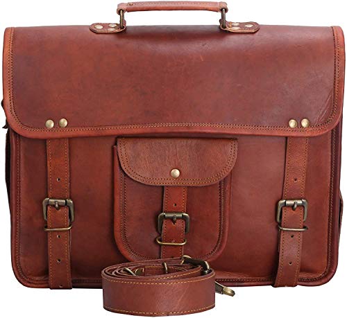 ALASKA EXPORTS Handgefertigte Herren-Handtasche aus echtem Leder im Vintage-Stil, braun (Braun) - von ALASKA EXPORTS