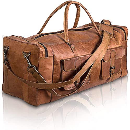 ALASKA EXPORTS - Handmade Men Genuine Vintage Leather Satchel Messenger Duffle Bag (32'' inch, Brown) von ALASKA EXPORTS