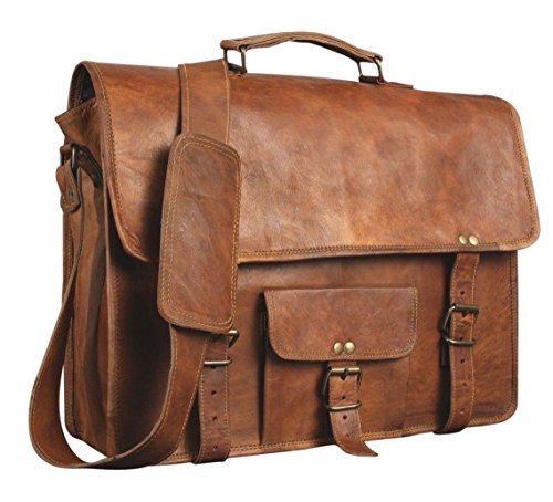 ALASKA EXPORTS Leder-Kuriertasche, Laptoptasche, Aktentasche, Umhängetasche, handgefertigt, Laptoptasche von ALASKA EXPORTS