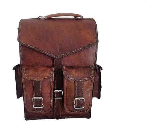 ALASKA EXPORTS- Mens Vintage Leather Laptop Backpack Shoulder Messenger Bag Rucksack Sling for 2 in 1 purpose size 11 X 15 X 4 inch. von ALASKA EXPORTS