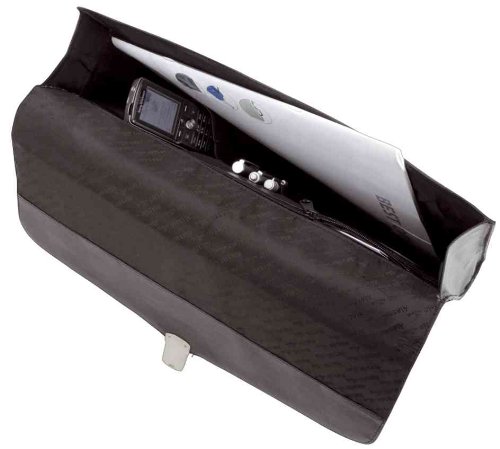 ALASSIO Dokumententasche Udine Aktenmappe mit Schloss und Reißverschlussfach Echtes Leder schwarz 41016 von ALASSIO