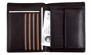 Alassio 42055 - Kombibörse mit RFID-Folie im Hochformat, aus hochwertigem Nappaleder, ca. 12,5 x 10 x 2 cm, schwarz von ALASSIO