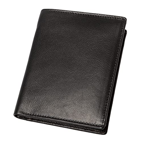 Alassio 42245 - Geldbörse im Hochformat, Herren und Damen Portemonnaie aus Echtleder mit Münzfach, 2 Scheinfächer und 7 Kartenfächer für Kreditkarten, Brieftasche in schwarz, Geldbörse ca 12 x 9,5 cm von ALASSIO