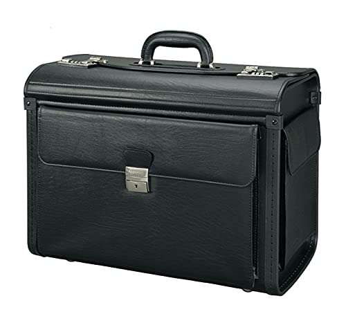 Alassio 45047 - Pilotenkoffer VICENZA, aus strapazierfähigem Lederimitat, ca. 46 x 35 x 21,5 cm, schwarz von ALASSIO