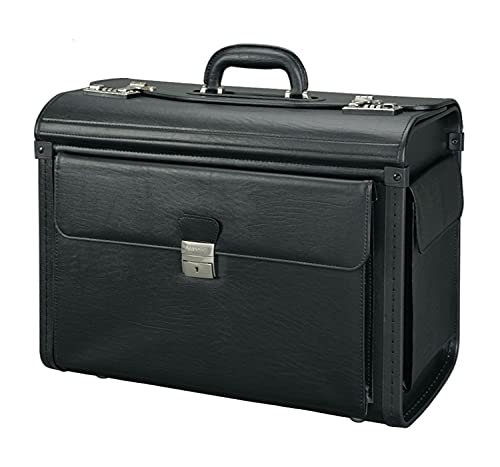 ALASSIO 45047 - Pilotenkoffer VICENZA, aus strapazierfähigem Lederimitat, ca. 46 x 35 x 21,5 cm, schwarz von ALASSIO