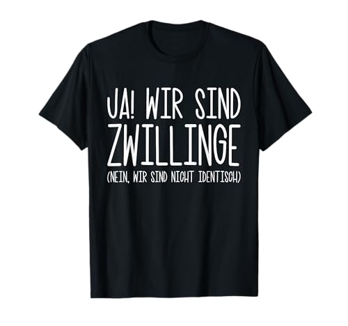 ALBASPIRIT Lustiges Zwillinge T-Shirt Schwarz S Klassisch Unisex-Kinder und Erwachsene von ALBASPIRIT