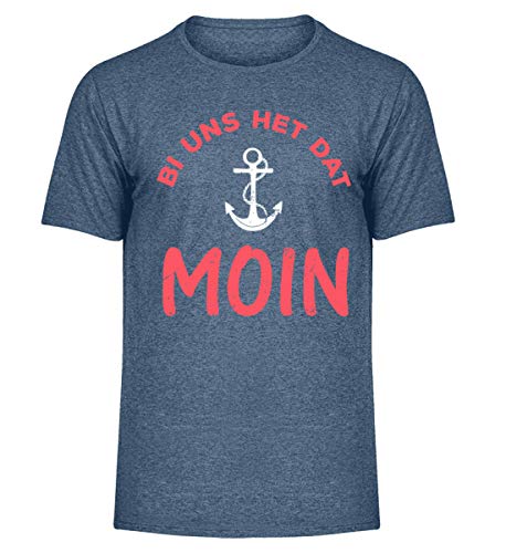 Bi Uns Het Dat Moin Norddeutsch Dialekt Norden Ostfriesisch Plattdeutsch Sprache Geschenk - Herren Melange Shirt -XXL-Navy Meliert von ALBASPIRIT